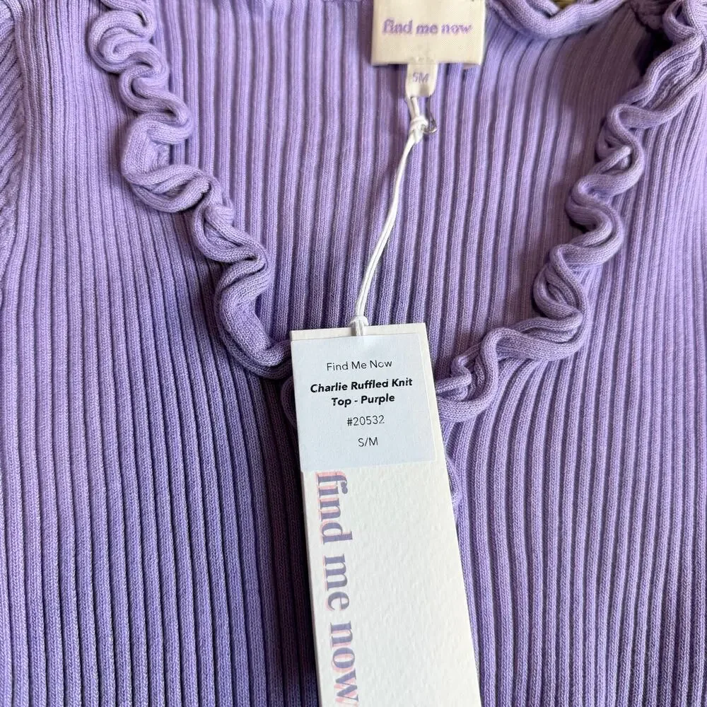 Find Me Now Charlie Ribbed Top Size Small - Picture 5 of 7